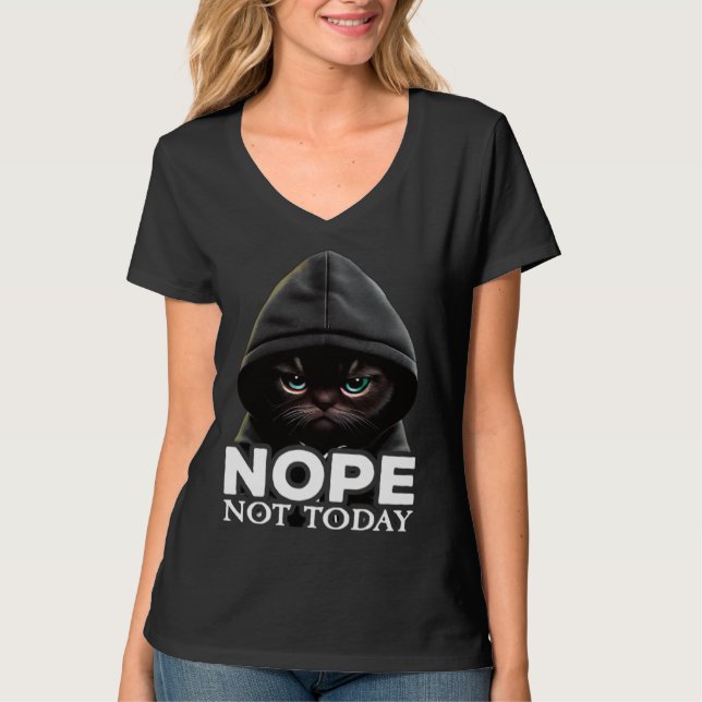 Camiseta Nope Not Today Cat I Lazy Cat Nope (Anverso)