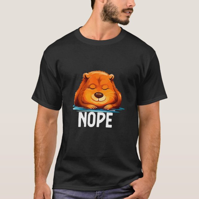 Camiseta Nope Not Today Lazy Beaver Animal (Anverso)