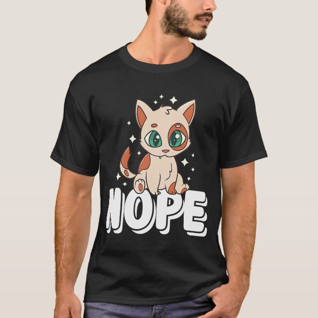 Camiseta Nope Not Today Lazy Cat Kitten (Anverso)