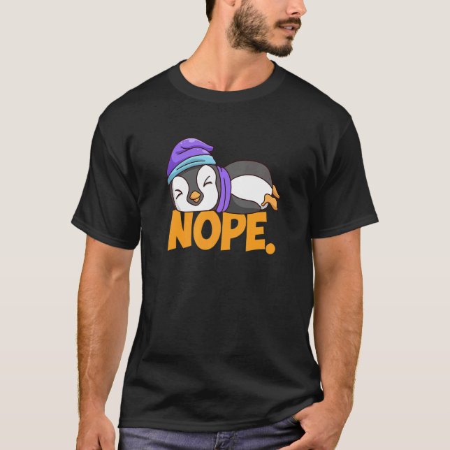 Camiseta Nope Penguin Sleep Long Sleeper Grumpy (Anverso)