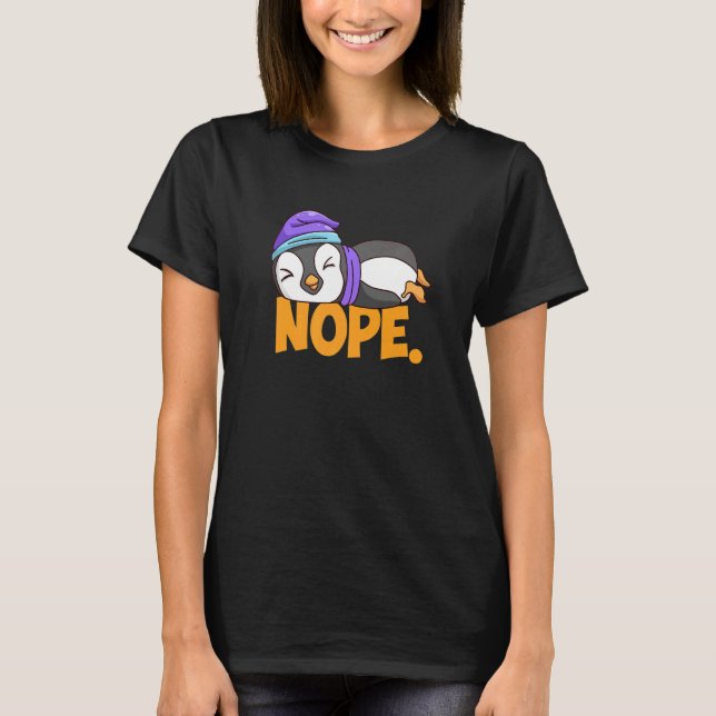 Camiseta Nope Penguin Sleep Long Sleeper Grumpy (Anverso)