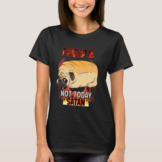 Camiseta Nope Satan Pug Manga Larga (Anverso)