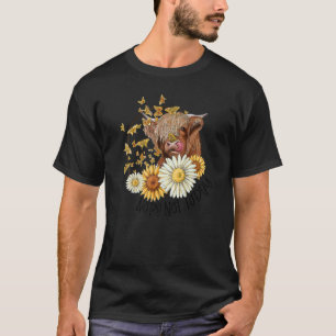 Camiseta Nope Today Heifer Highland Cow Sunflower Daisies C