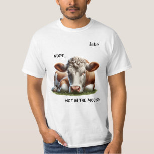 Camiseta "Nope..." Vaca Chiste Personalizable Hombre