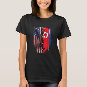 Camiseta Norcoreano americano crece raíces norcoreanas en E