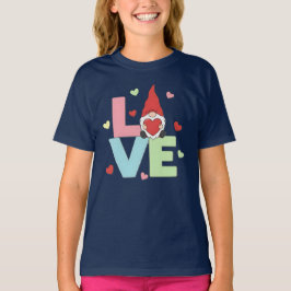 Camiseta Nordic Love Gnome: Whimsical Pastel Heart 