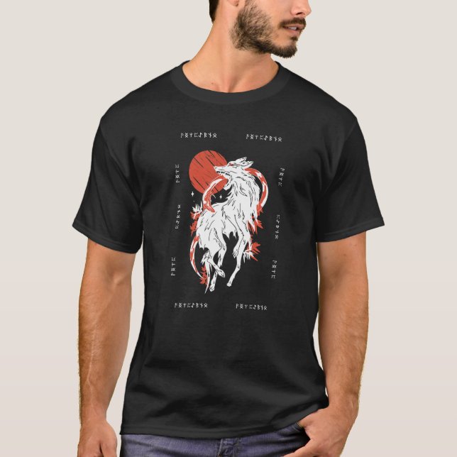 Camiseta Nordic norse Wolf Pattern Dogs  and Wolf Pack Fans (Anverso)