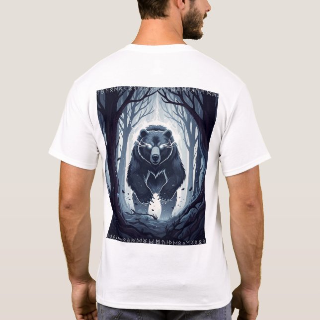 Camiseta Nordic Spirit Bear T-Shirt - Mystical Forest Guard (Reverso)