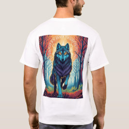 Camiseta Nordic Spirit Wolf con Runas y Bosque 