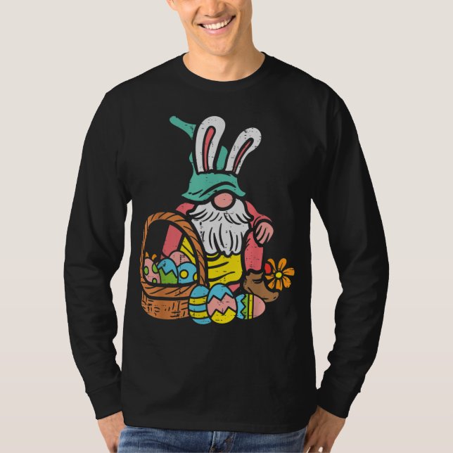 Camiseta Nórdico Garden Gnome Bunny Easter Eggets Basket To (Anverso)