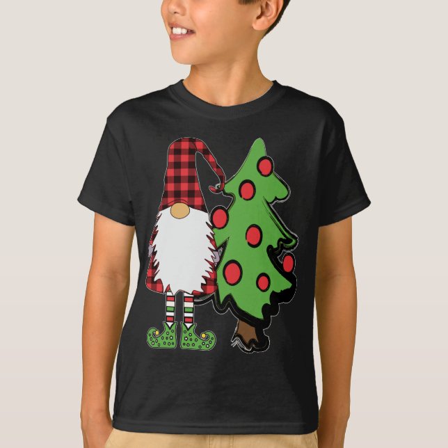 Camiseta Nórdico Gnome Christmas Tree Tomte Nisse Holiday C (Anverso)