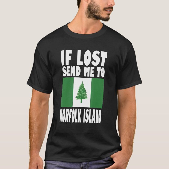 Camiseta Norfolk Island Flag Design  If lost send me to Nor (Anverso)