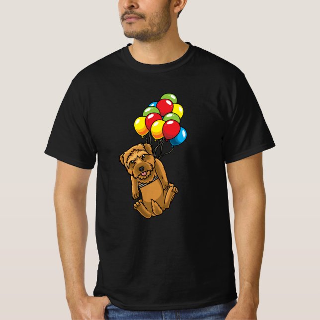 Camiseta Norfolk Terrier con balones (Anverso)