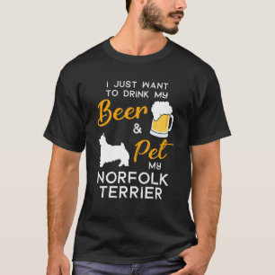 Camiseta Norfolk Terrier Dog Beer Lover Owner Xmas Birthday