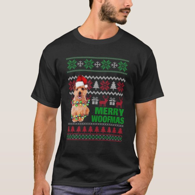 Camiseta Norfolk Terrier Para Los Navidades Feo De Merry Wo (Anverso)