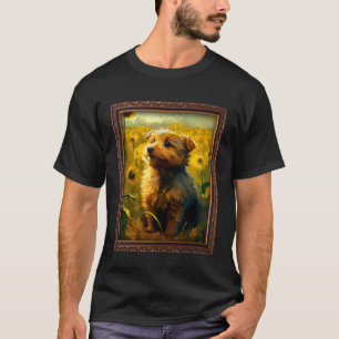 Camiseta Norfolk Terrier Pintura Flor de girasol Madre Muje