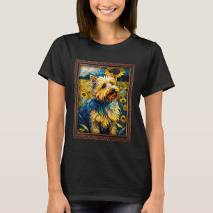 Camiseta Norfolk Terrier Pintura Flor de girasol Madre Muje