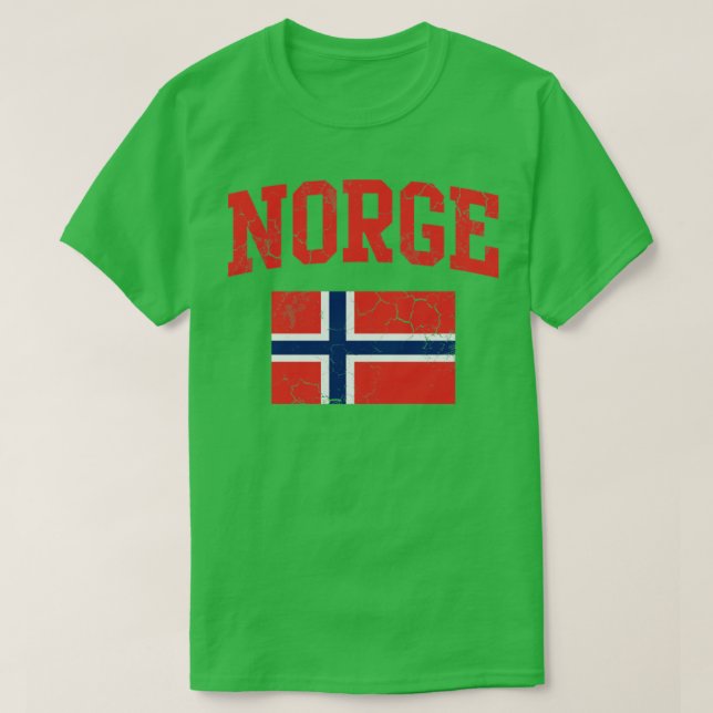 Camiseta Norge Flag Noruega Familia Noruega Fade de cosecha (Diseño del anverso)