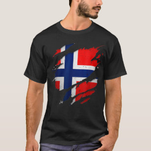 Camiseta Norge noruego desgarrado despojado de su bandera1