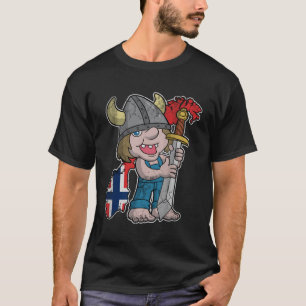 Camiseta Norma noruega de bandera de Noruega de trolls en c