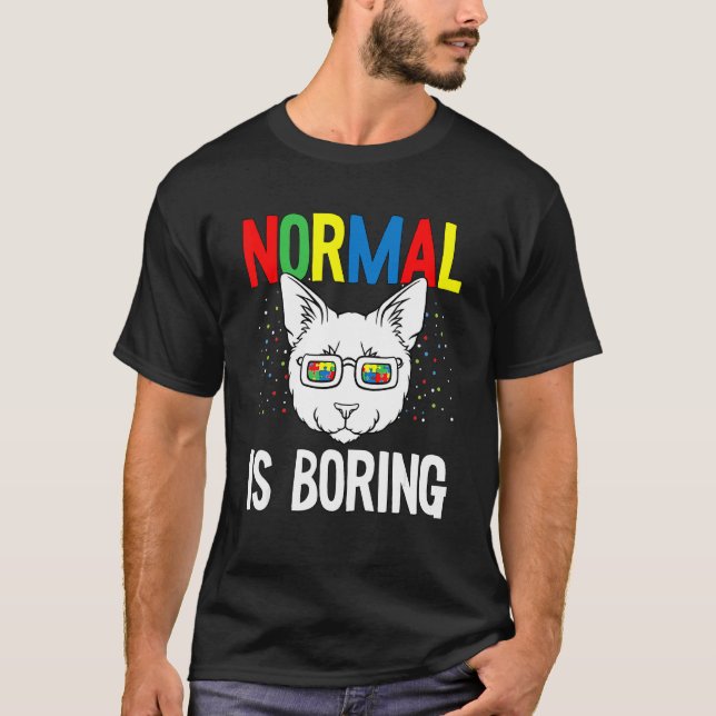 Camiseta Normal es aburrido autismo conciencia puzzle de ga (Anverso)