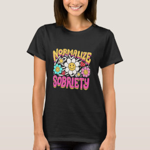 Camiseta Normalizar la sobriedad Mujeres Retro Groovy Hippi