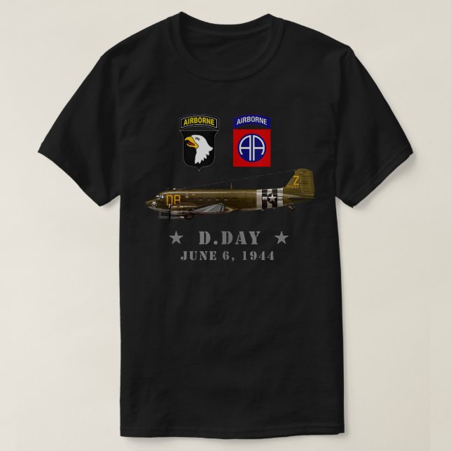 Camiseta Normandía 82° 101º Aire de Paracaidistas de Estado (Diseño del anverso)