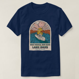 Camiseta Norris Lake Days Bote Waves Sun Rays Personalizabl