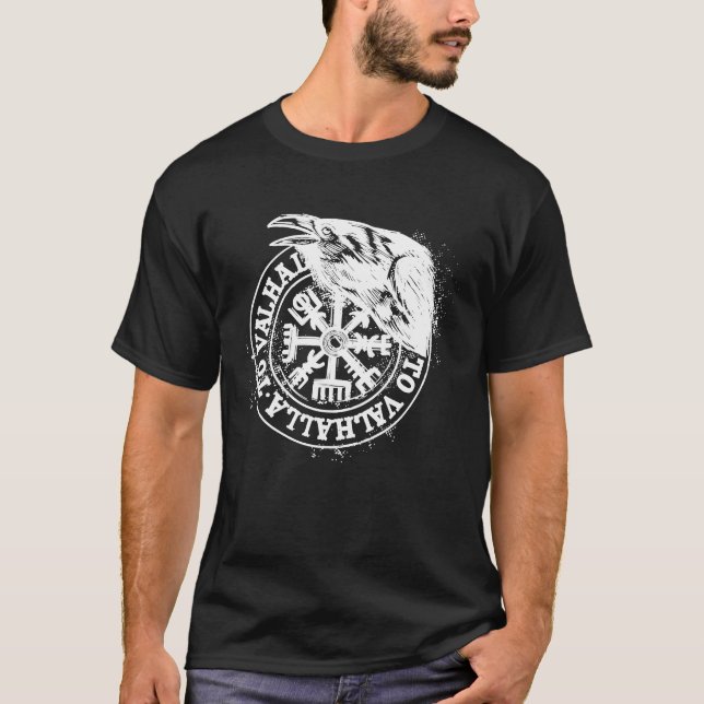 Camiseta Norse Compass Raven ValhallaViking (Anverso)
