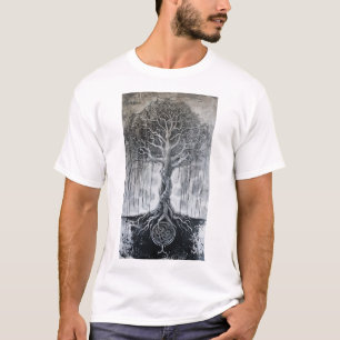 Camiseta Norse Mythology Yggdrasil Tree Tradicional Black T