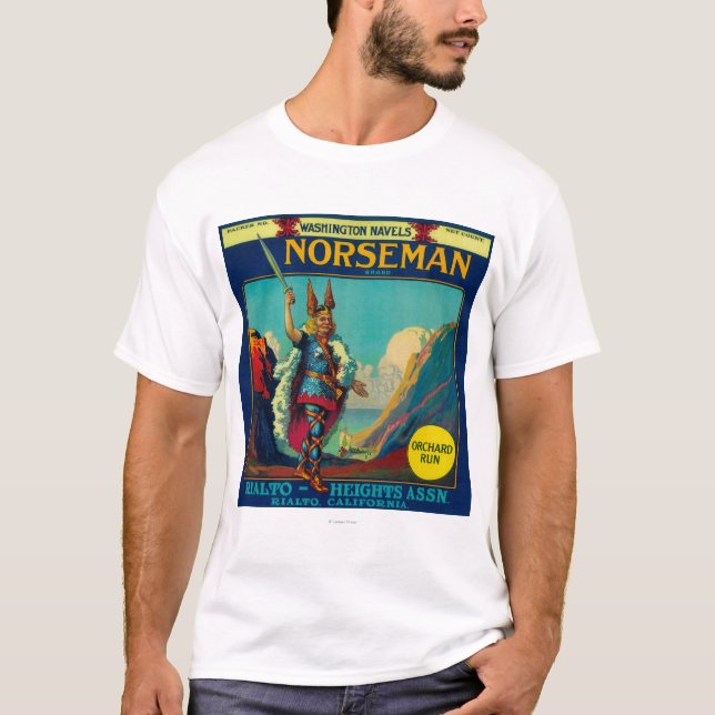 Camiseta Norseman LabelRialto anaranjado, CA (Anverso)