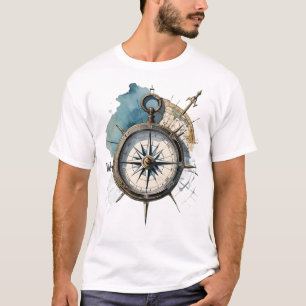 Camiseta Norte verdadero guiado por la brújula de dirección