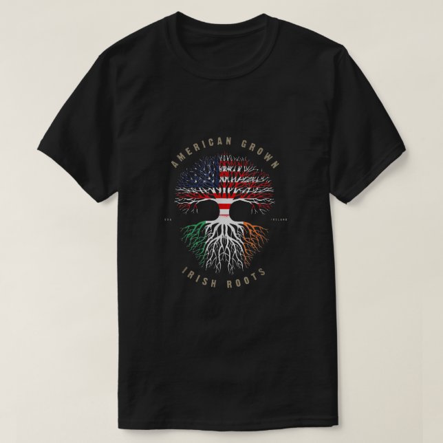 Camiseta Norteamérica crece irlandés raíz Irlanda ST Patric (Diseño del anverso)