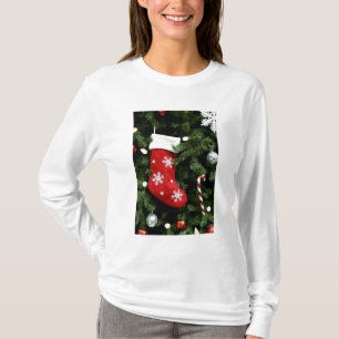 Camiseta Norteamérica. Decoraciones del navidad en árbol.