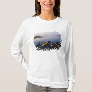 Camiseta Norteamérica, EE. UU., ME, Barcos en la orilla de