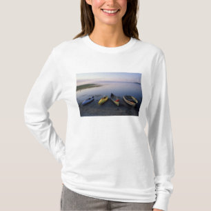 Camiseta Norteamérica, EE. UU., ME, Barcos en la orilla de
