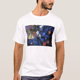 Camiseta Norteamérica, EE. UU., NH, Hojas en un estanque ju