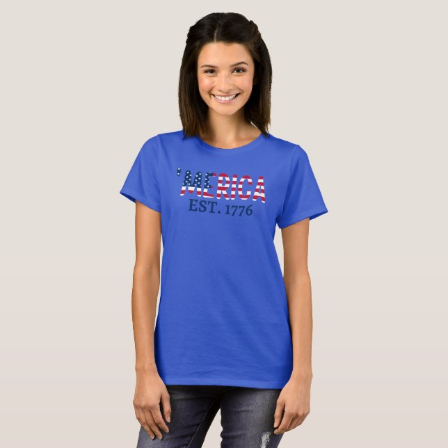 Camiseta "Norteamérica Este. Estadounidense Patriótico 1776 (Anverso completo)