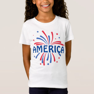 Camiseta Norteamérica Patriótica fuegos artificiales 4 de j