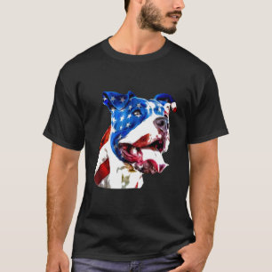Camiseta Norteamérica Pit Bull Terrier Bandera Estadouniden