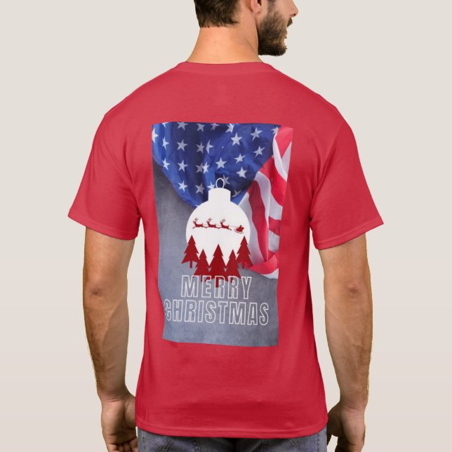Camiseta Norteamericana de Feliz Navidad (Reverso)