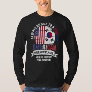 Camiseta Norteamericano coreano conocemos lugares donde Cor