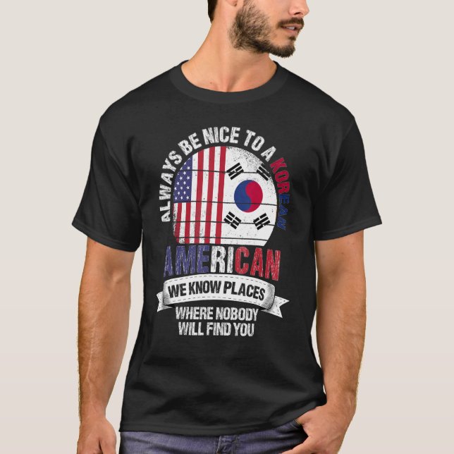 Camiseta Norteamericano coreano conocemos lugares en los qu (Anverso)