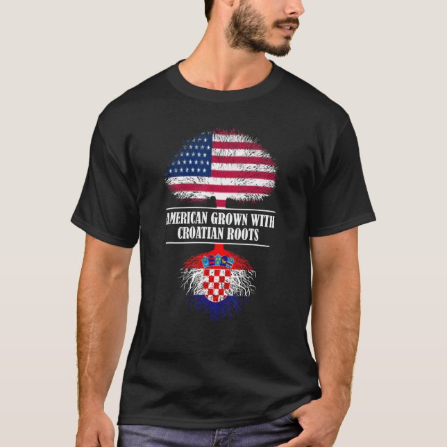 Camiseta Norteamericano crecido con el país de bandera de l (Anverso)