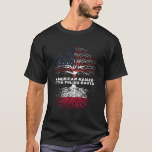 Camiseta Norteamericano Criado Con Raíces Polacas, Polonia