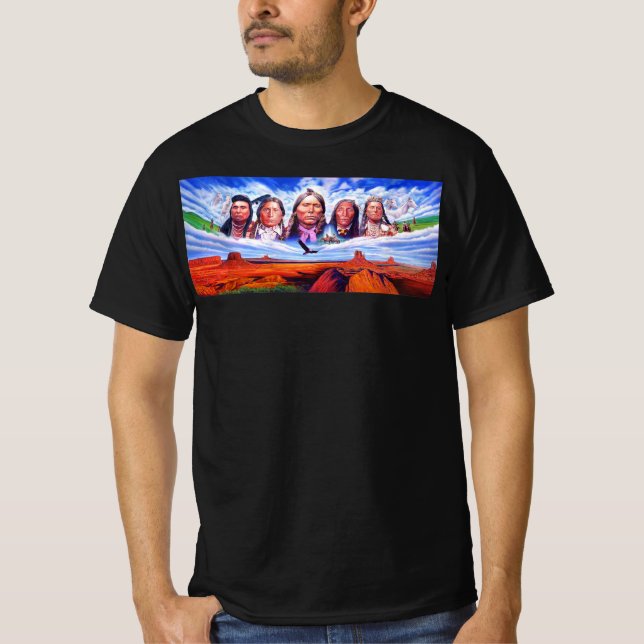 Camiseta Norteamericanos nativos pintan la moda de ropa de  (Anverso)
