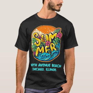 Camiseta North Avenue Beach Chicago Illinois Summer Vacatio