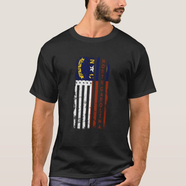 Camiseta North Carolina American Flag Home State of North C (Anverso)