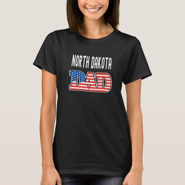 Camiseta North Dakota Dad Estados Unidos Mens North Dakota  (Anverso)