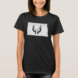 Camiseta North Dakota ND Deer Hunting Shed Antlers